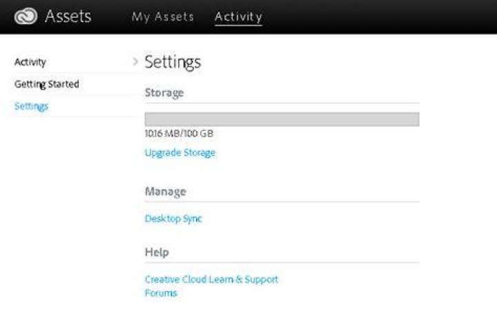 How do I check my Adobe cloud storage?