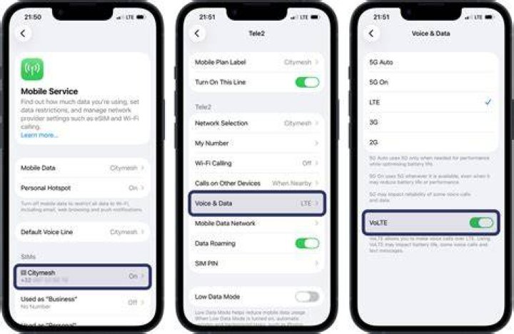 How do I enable VoLTE on my iPhone 5?