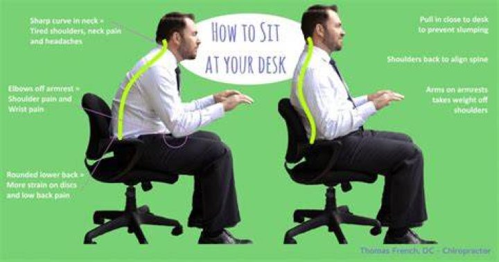 How should I sit to avoid neck pain?