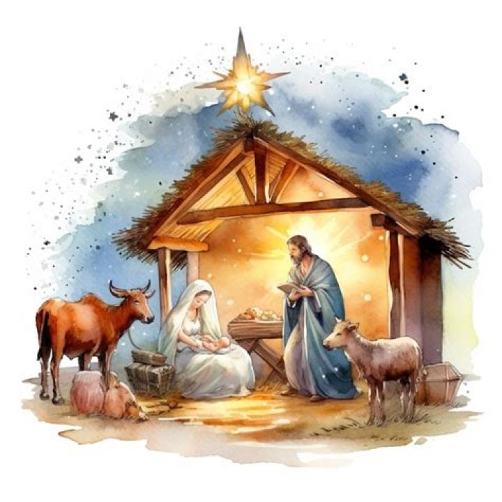 Is there a cow in the nativity scene?
