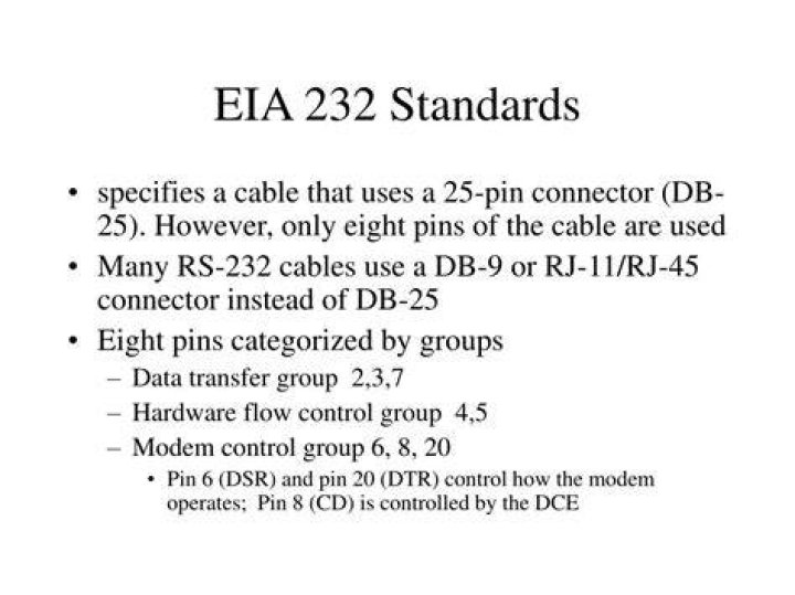 What are the EIA standards for serial transmission?